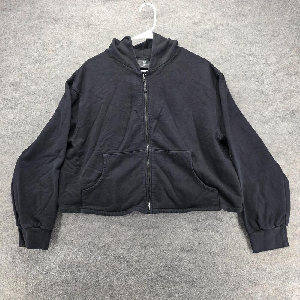 Heroine Sport Hoodie Womens L Black Full Zip Hooded Pockets Lined Fleece